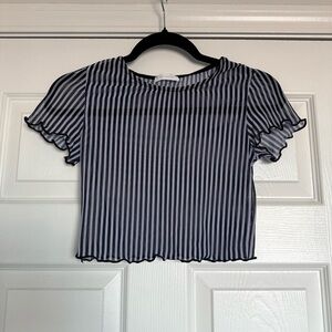 Striped mesh baby tee